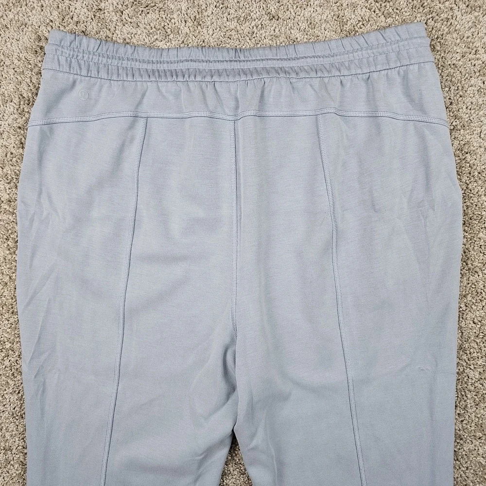 Lululemon Softstreme High Rise Straight Leg Crop Pant Sz 18 Blue Linen W6BZXS